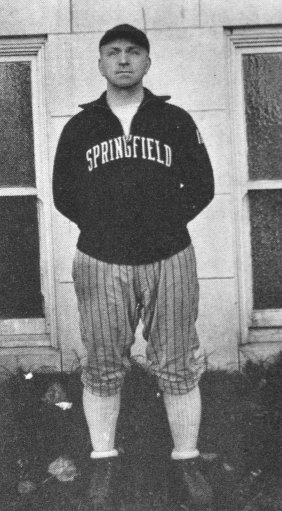 A portrait of Arthur Briggs. Briggs is wearing a baseball uniform.