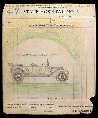 Electric Pencil drawing 47. Drawing of an early 1900s automobile.