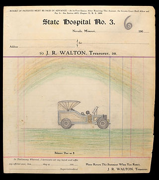 Electric Pencil drawing 6. Drawing of an early 1900s automobile.