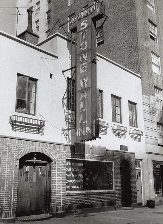 A photograph of the exterior of Stonewall Inn in 1969.