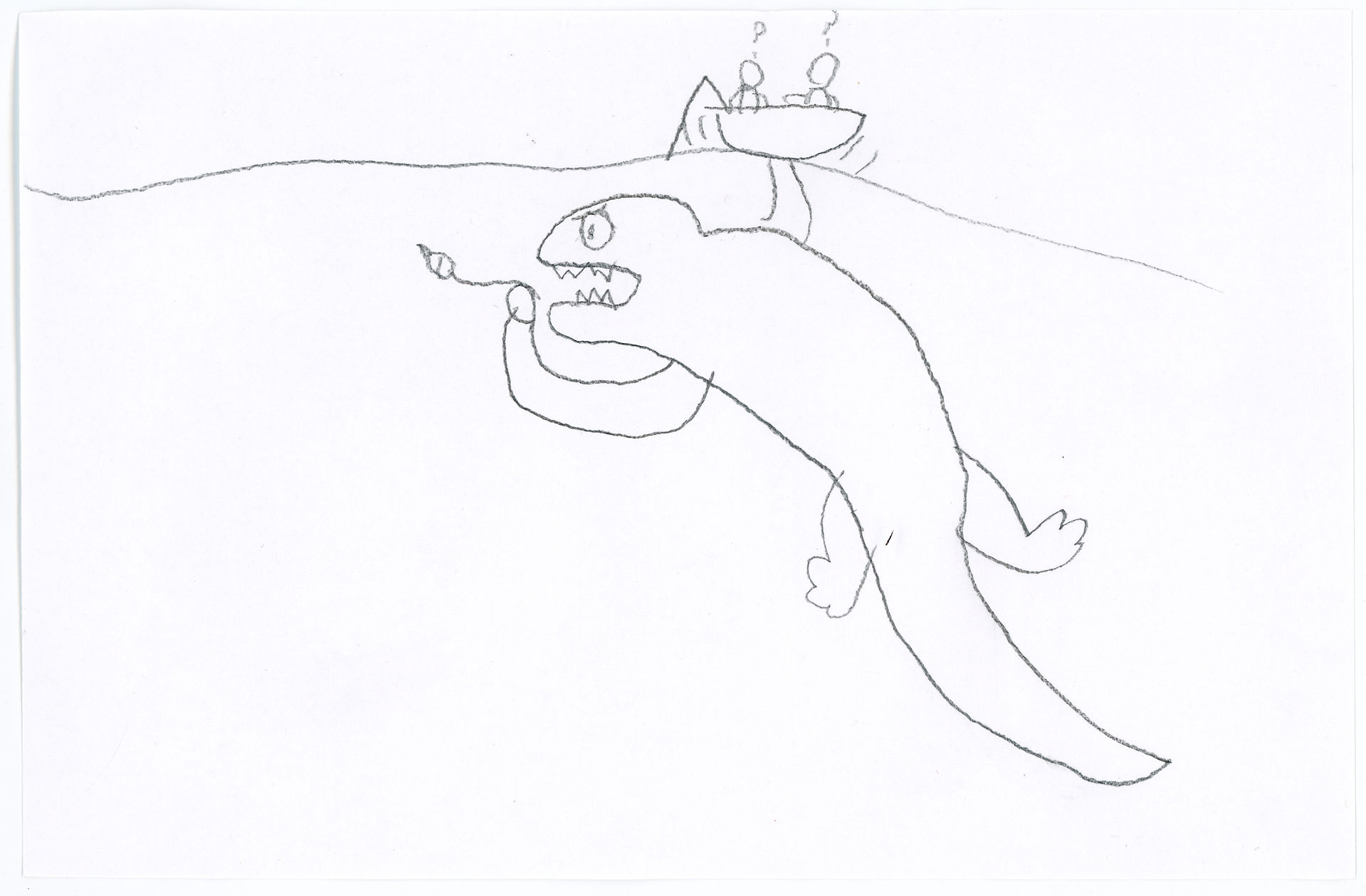 A gollywog makes off with some tackle. Art by a Young Historians Club attendee.