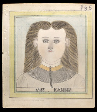 Electric Pencil drawing 185. Portrait of a woman. Text reads "Miss Fanny."