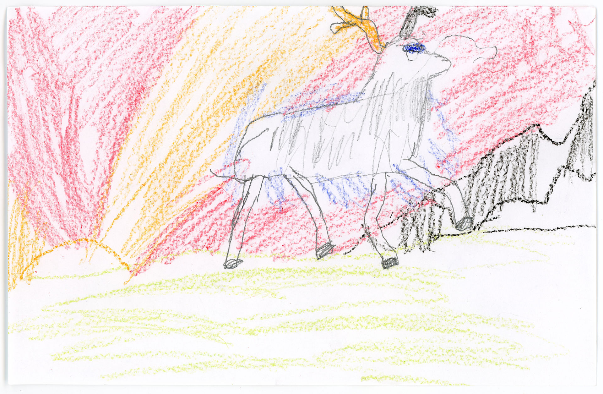 A snawfus at dusk. Art by a Young Historians Club attendee.