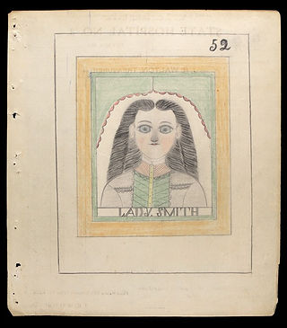 Electric Pencil drawing 52. A portrait of a woman. Text reads "Lady Smith."