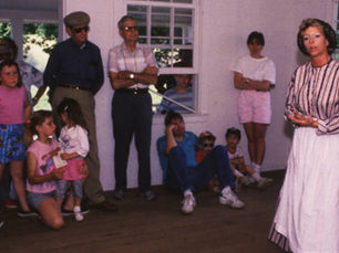 Karen Sweeney portrays Roxanna Ray for visitors in the historic Ray House at Wilson's Creek National Battlefield.