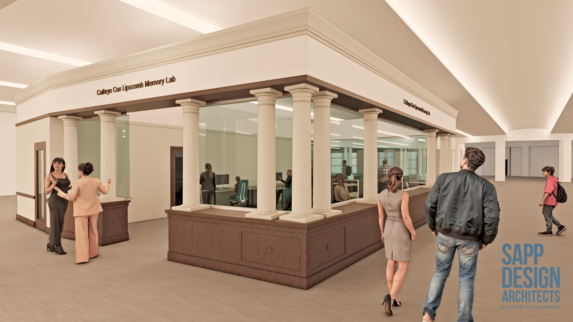 Rendering of the planned Cathryn Cox Lipscomb Memory Lab. Courtesy of Sapp Design Architects.
