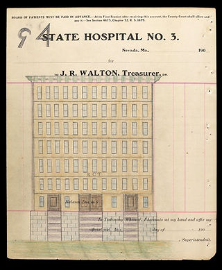 Electric Pencil drawing 94. A multistory building with the letters "ECT" on its facade.