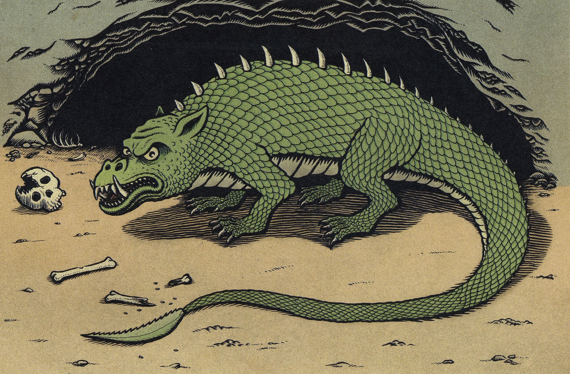 A gowrow in its cave. Art by Jay Young.