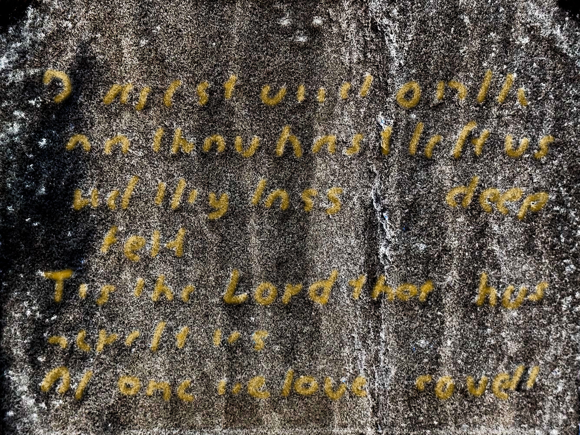 Davie Tutt's epitaph after image processing.