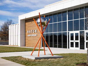 Sculpture in front of Hatch Auditorium