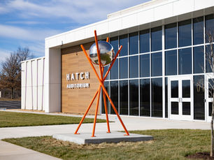 Sculpture in front of Hatch Auditorium