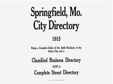 Cover image of a Springfield city directory.